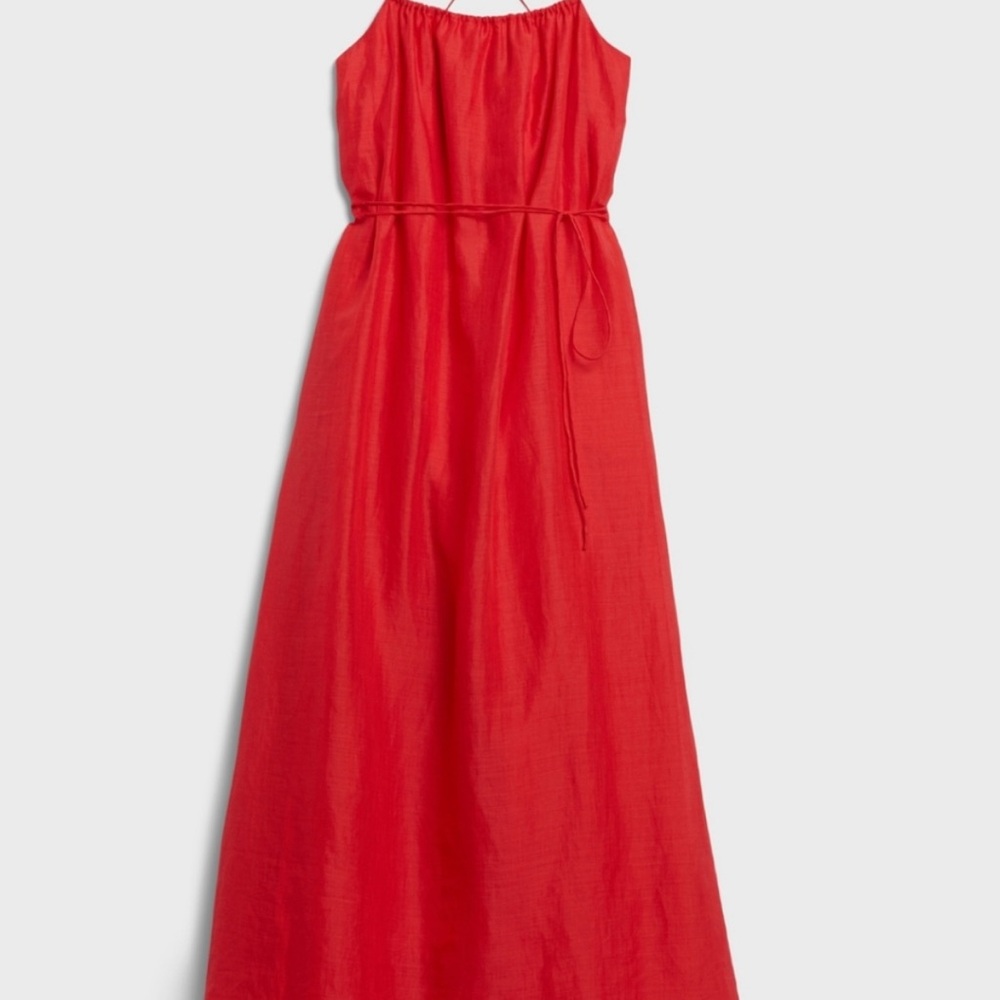 🍓NEW w/o tags Strawberry Cotton + Ramie Maxi Dress